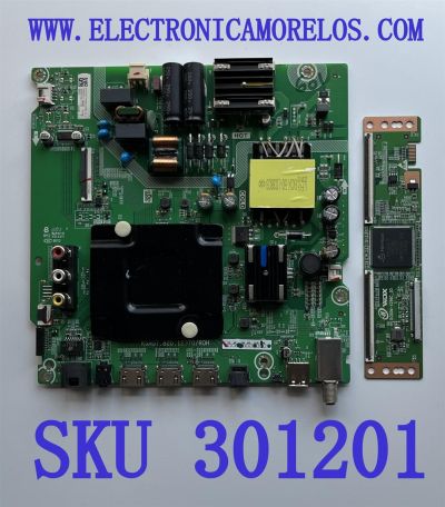 KIT DE TARJETAS PARA TV HISENSE·ROKU TV 4K·UHD·HDR / MAIN FUENTE 315147 / RSAG7.820.12370/ROH / 315148 / T-CON 8T03D25442CHT / DCBDM-X296C_03 / PANEL HD580X1U91-L1\S0\GM\CKD3A\ROH / DISPLAY CV580U1-T01 REV:01 / MODELO 58R6E3 58A56EUR